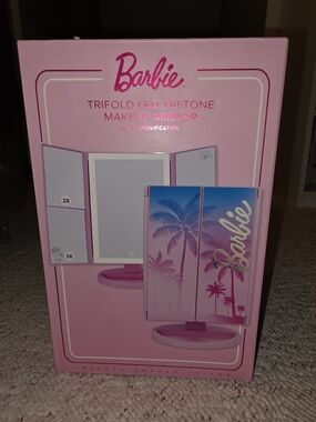 Barbie Trifold LED Tri-Tone Makeup Mirror - Pink